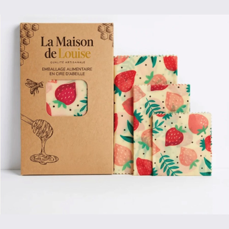 Lot de 3 emballages en cire d'abeille